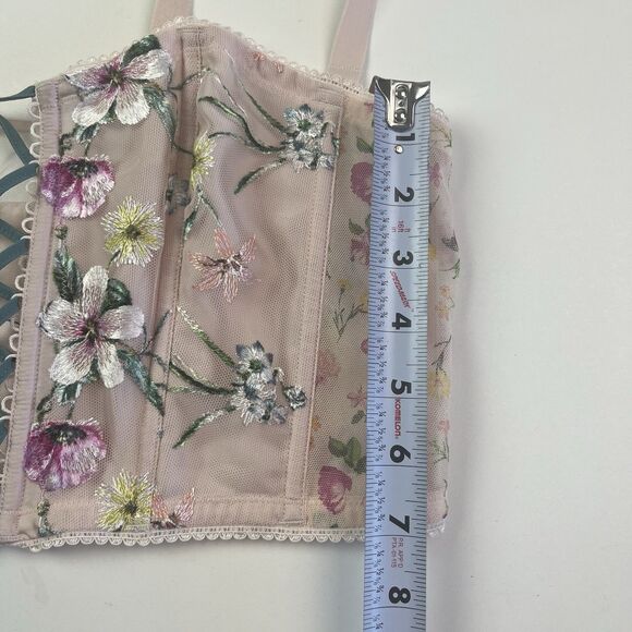 Victorias Secret Dream Angles Floral Embroidered Bustier Corset Top XL Fairycore - Picture 7 of 11